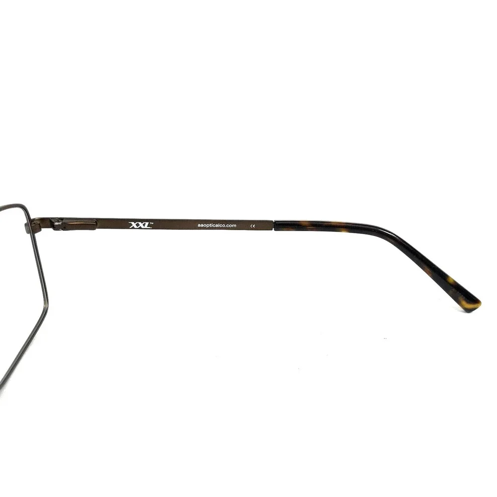 XXL Eyeglasses Frames Stinger BROWN Rectangle Square Wire Rim 57-18-150